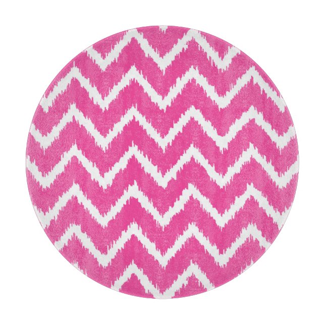 Ikat Chevrons - Deep fuchsia rosa och white (Framsidan)