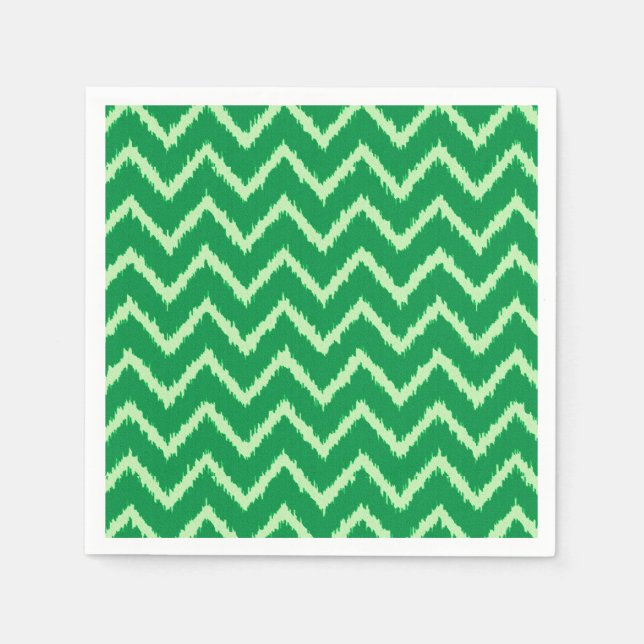 Ikat Chevrons - Gräs och ljust grönt Pappersservett (Framsidan)
