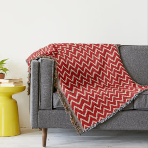 Ikat Chevrons - kinesiskt rött och tan Mysfilt