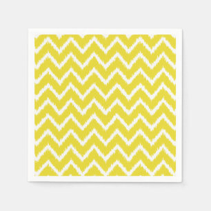 Ikat Chevrons - Mustard gult och white Pappersservett