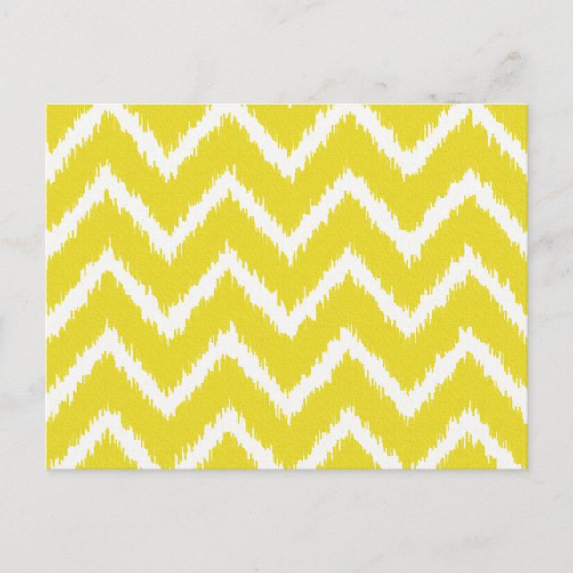 Ikat Chevrons - Mustard gult och white Vykort (Framsida)