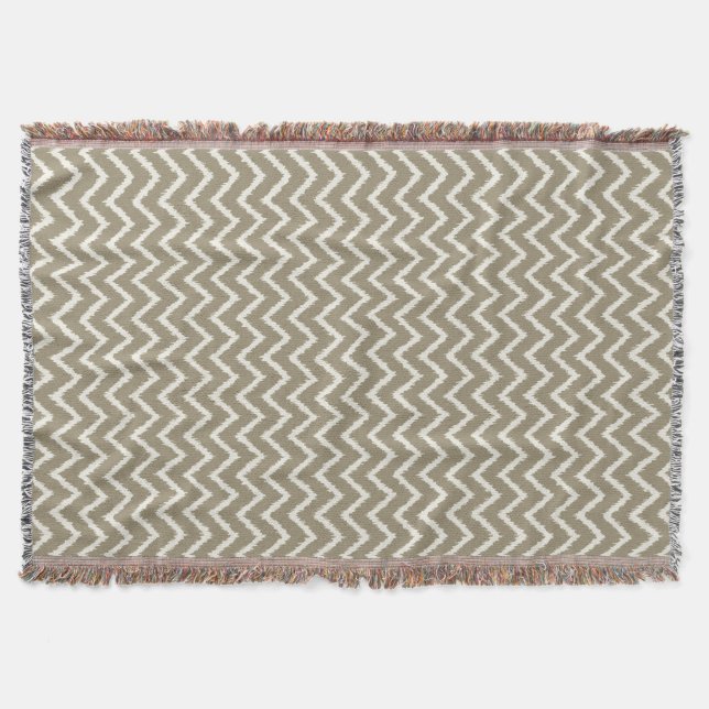 Ikat Chevrons - Taupe tan and beige Filt (Framsidan)