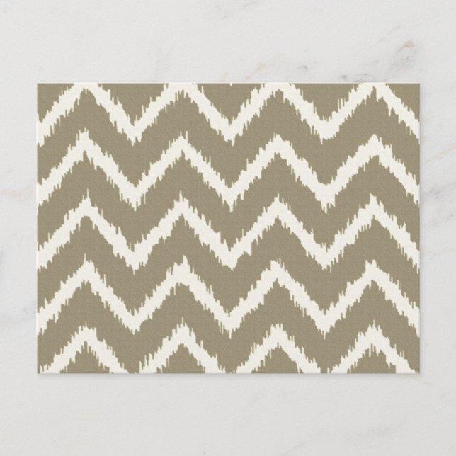 Ikat Chevrons - Taupe tan and beige Vykort (Framsida)