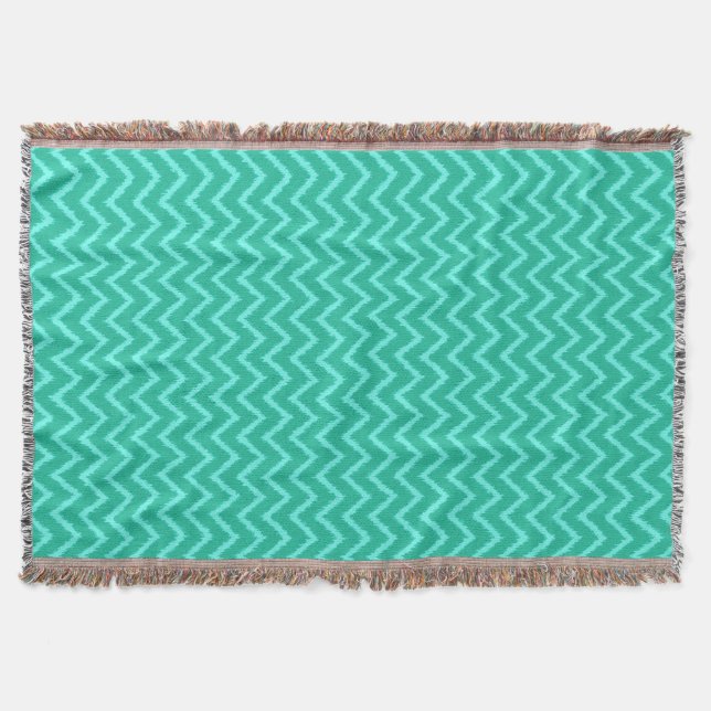 Ikat Chevrons - Turquise och aqua Mysfilt (Framsidan)