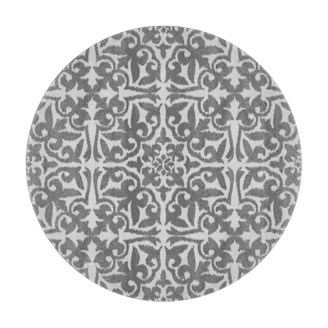 Ikat damask-mönster - Light och Medium-Grått (Framsidan)