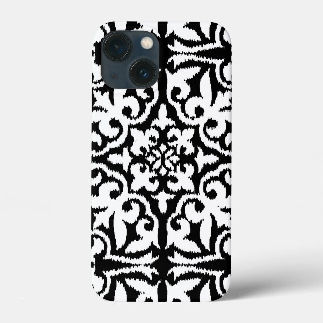Ikat damask-mönster - svart och vitt (Baksida)
