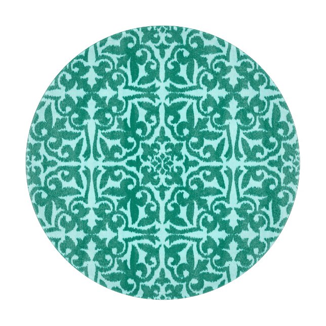Ikat damask-mönster - Turquise och Aqua (Framsidan)