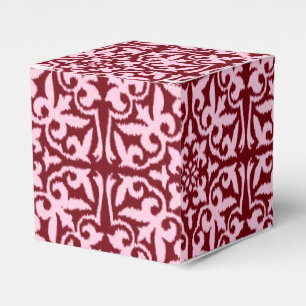 Ikat damastast mönster - Burgundy och rosor Presentaskar