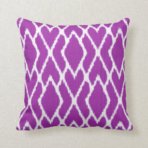 Ikat diamanter - Amethyst lilor och vit Kudde