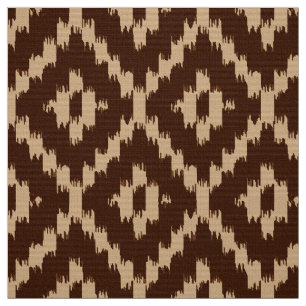 Ikat diamantmönster - choklad - brunt och beige tyg