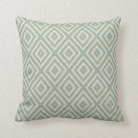 Ikat Diamond Mönster i Seafoam Grönt Cream