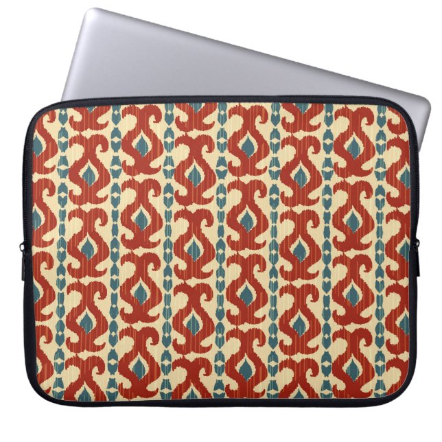 Ikat Elegance: Sömlös Mönster Design. Laptop Fodral (Framsidan)
