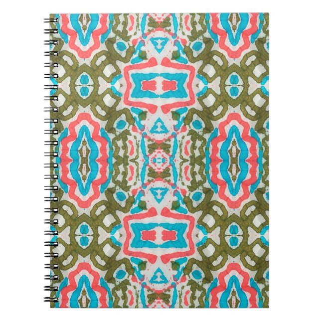 Ikat Ethnic Abstrakt Mönster. Shaman Mönster. Peni Anteckningsbok (Framsidan)