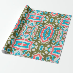 Ikat Ethnic Abstrakt Mönster. Shaman Mönster. Peni Presentpapper