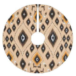 Ikat Ethnic Geometric Folklore Mönster Julgransmatta Borstad Polyester