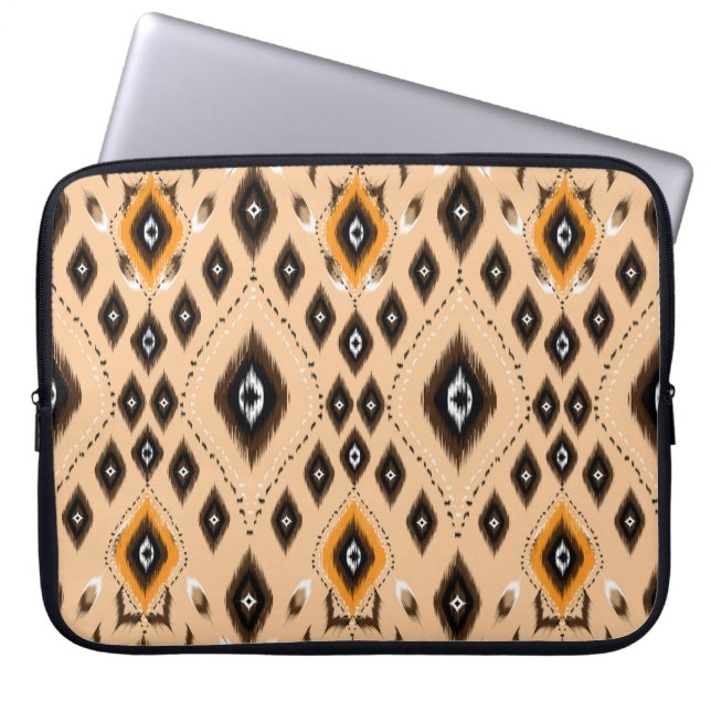 Ikat Ethnic Geometric Folklore Mönster Laptop Fodral (Framsidan)
