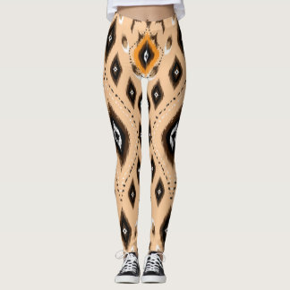 Ikat Ethnic Geometric Folklore Mönster Leggings