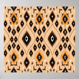 Ikat Ethnic Geometric Folklore Mönster Poster