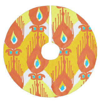 Ikat Fabric Mönster: Ethnic Vintage Design. Julgransmatta Borstad Polyester