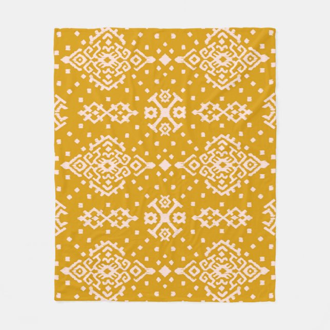 Ikat folklore ornament - struktur från etnisk härk fleecefilt (Framsidan)