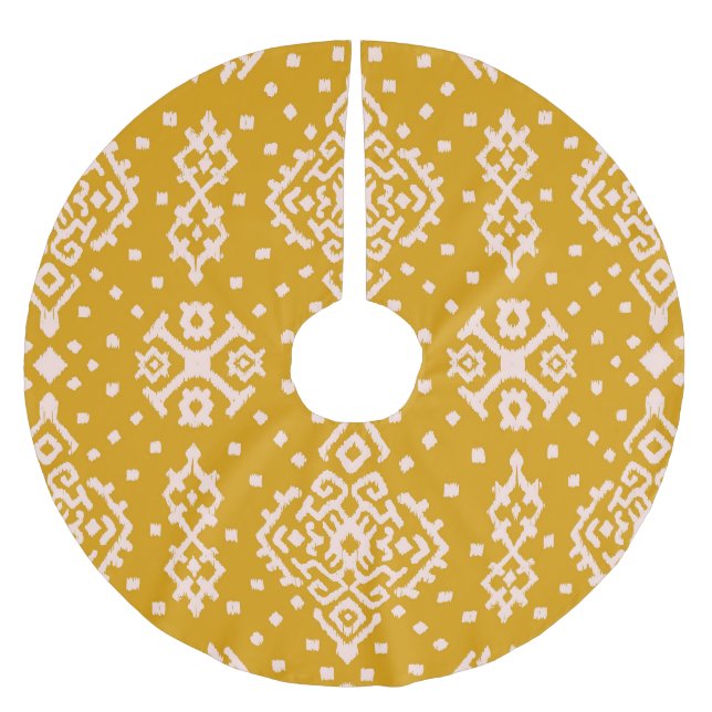 Ikat folklore ornament - struktur från etnisk härk julgransmatta borstad polyester (Framsidan)