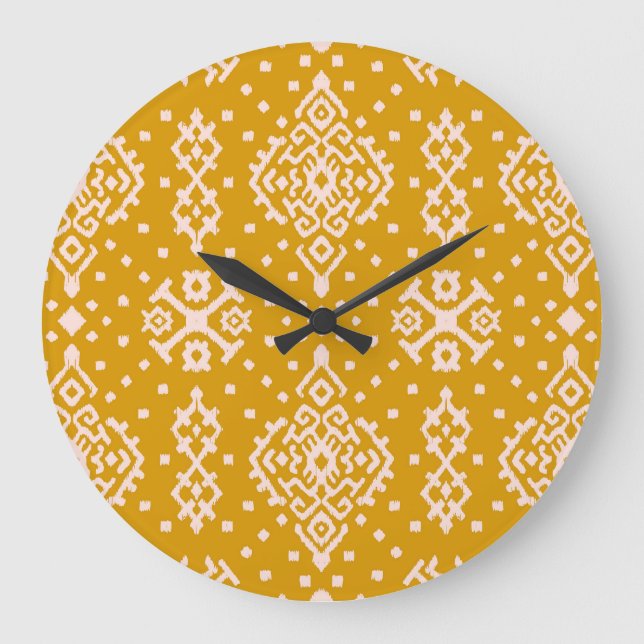 Ikat folklore ornament - struktur från etnisk härk stor klocka (Framsida)