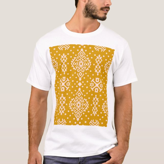 Ikat folklore ornament - struktur från etnisk härk t shirt (Framsida)