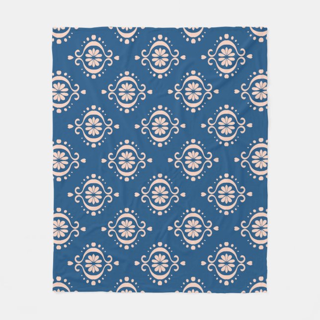 Ikat Geometric Folklore Damask Ornament Fleecefilt (Framsidan)