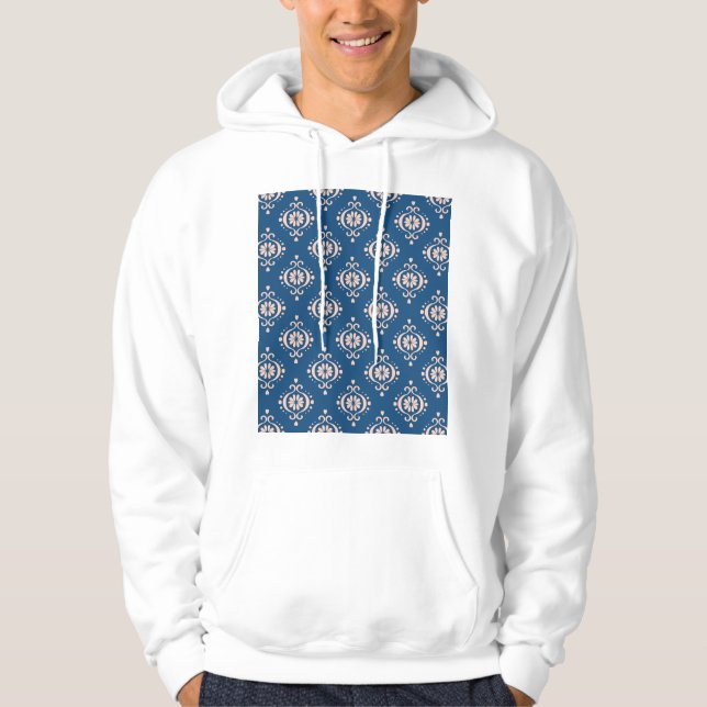 Ikat Geometric Folklore Damask Ornament Hoodie (Framsida)