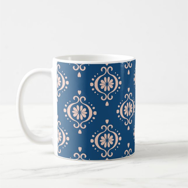 Ikat Geometric Folklore Damask Ornament Kaffemugg (Vänster)
