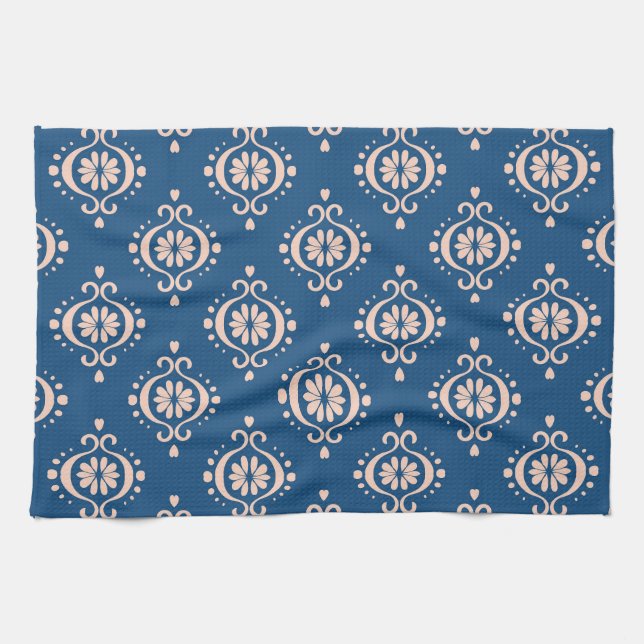 Ikat Geometric Folklore Damask Ornament Kökshandduk (Horisontell)