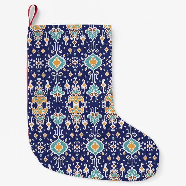 Ikat Geometric: Folklore Oriental Ornament. Liten Julstrumpa (Framsidan)