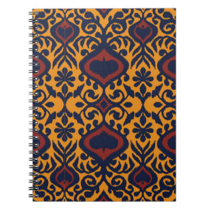 Ikat geometric folklore ornament. Oriental damask Anteckningsbok