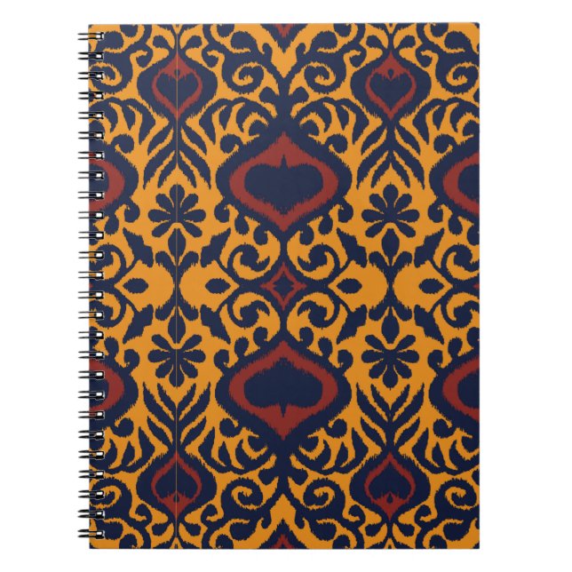 Ikat geometric folklore ornament. Oriental damask  Anteckningsbok (Framsidan)