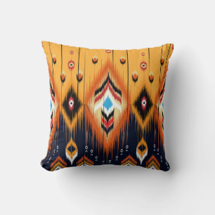 Ikat geometric folklore ornament. Tribal etnisk ti Kudde
