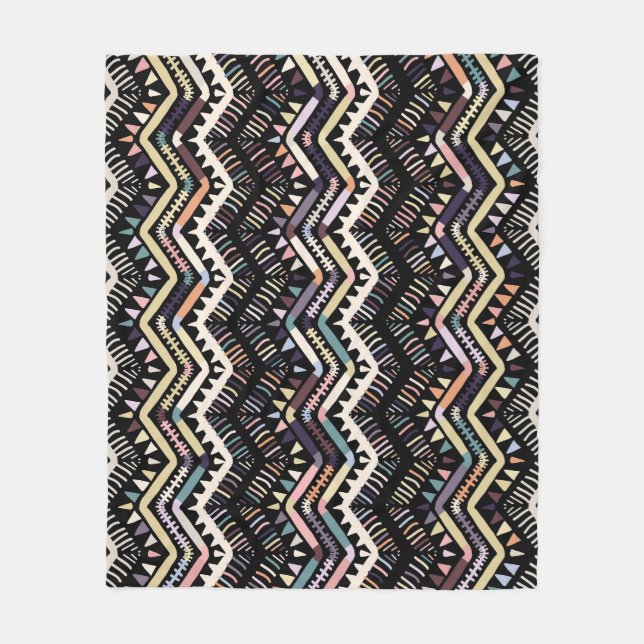 Ikat geometric folklore, stam Aztec mönster. Fleecefilt (Framsidan)