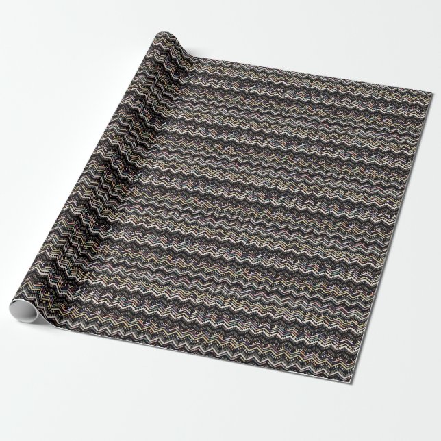 Ikat geometric folklore, stam Aztec mönster. Presentpapper (Utrullad)