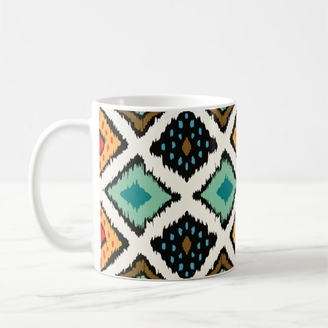 Ikat geometric, folklore tribal struktur. kaffemugg (Vänster)