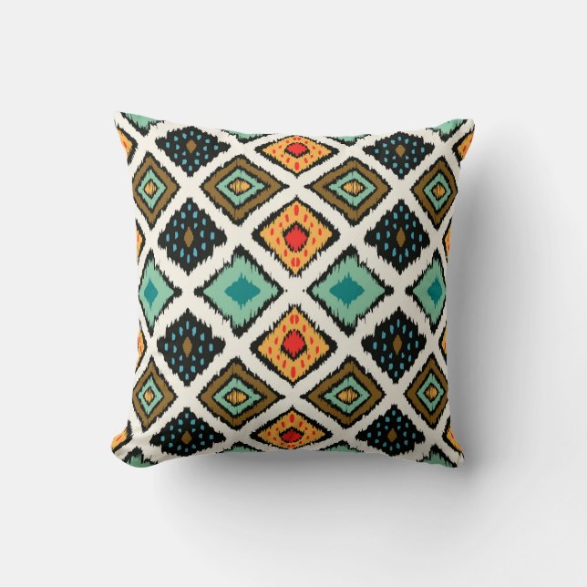 Ikat geometric, folklore tribal struktur. kudde (Framsida)
