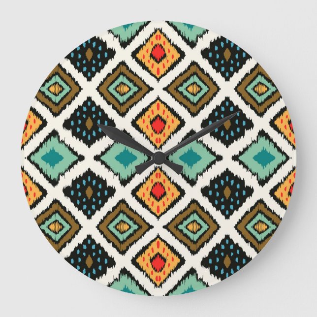 Ikat geometric, folklore tribal struktur. stor klocka (Framsida)