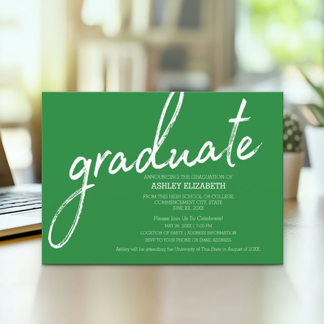 Ikat Modern Studenten Announcement Inbjudan (Modern Graduation Announcement and Party Invitation)