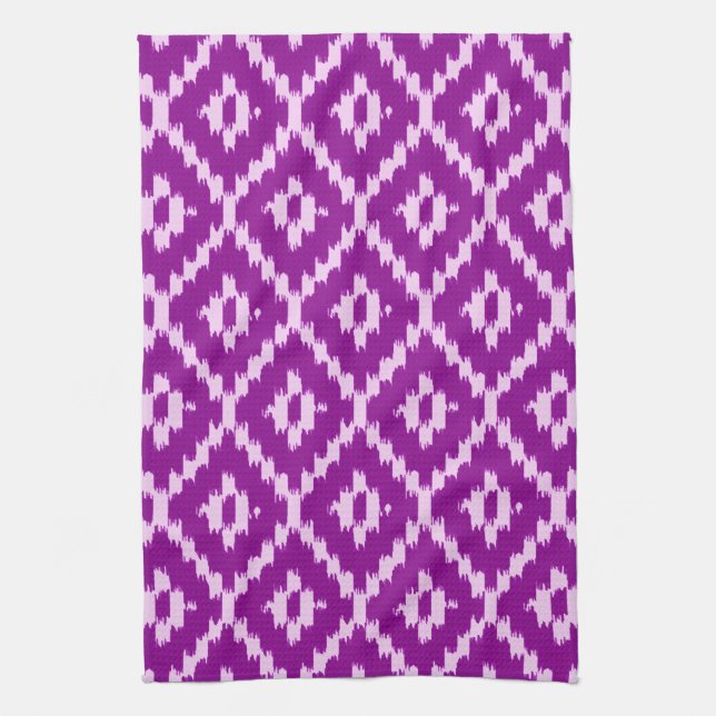 Ikat mönster - Amethyst lila and orchid Kökshandduk (Vertikal)