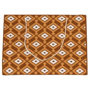 Ikat-mönster - Brun, Rost och Kräm