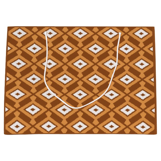 Ikat-mönster - Brun, Rost och Kräm (Framsidan)