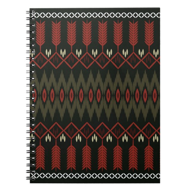 Ikat Mönster: Geometric Ethnic Ornament Anteckningsbok (Framsidan)