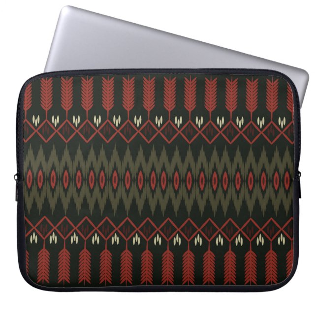 ikat Mönster. Geometrisk sömlös ornament. Etnisk  Laptop Fodral (Framsidan)