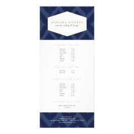 Ikat Mönster i Blue Designer Rack Card Reklamkort