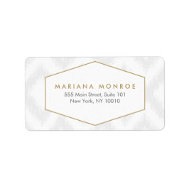 Ikat Mönster i Grått Designer-adressetikett Adressetikett