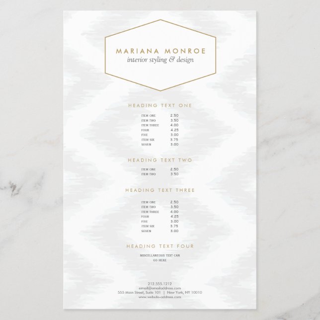Ikat Mönster i Grått Designer Flyer (Framsidan)