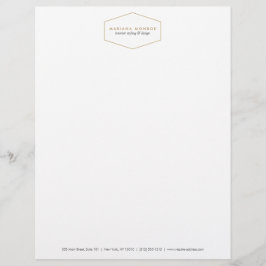 Ikat Mönster i Grått/White Designer Letterhead Brevhuvud